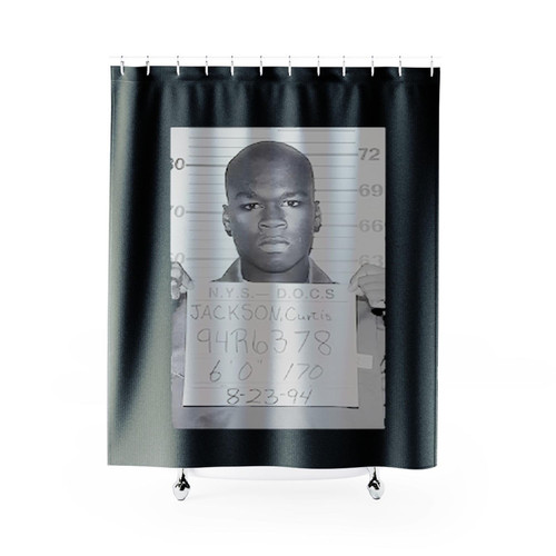 Get Rich Or Die Tryin With 50 Cent Mugshot Shower Curtains