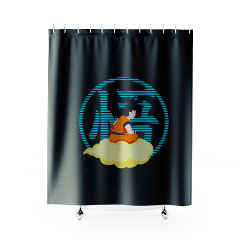 Goku Flying Nimbus Kanji Shower Curtains