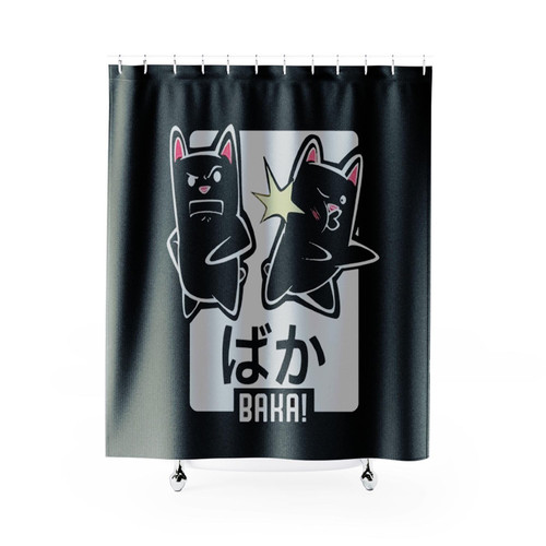 Anime Rabbits Slap Baka Shower Curtains
