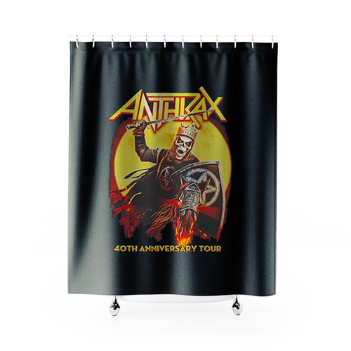 Anthrax We Ride With Death Tonight 40Th Anniversary Shower Curtains Anthrax We Ride With Death Tonight 40Th Anniversary Shower Curtains