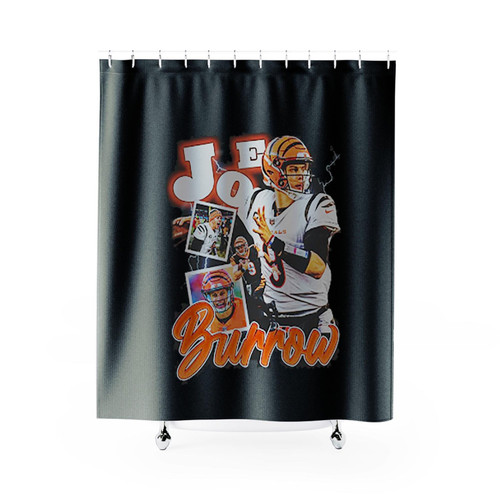 Joe Burrow Vintage Style Cincinnati Football Team Shower Curtains