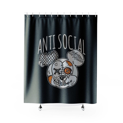Anti Socia Dripping Mickey Shower Curtains