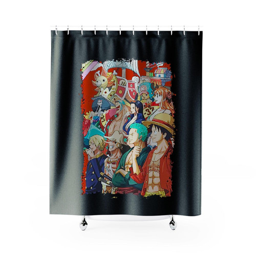 One Piece Anime Poster Luffy Strawhat Shower Curtains
