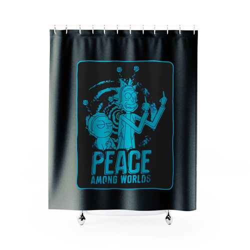 Peace Among Worlds Rick And Morty Funny Tv Series Shower Curtains