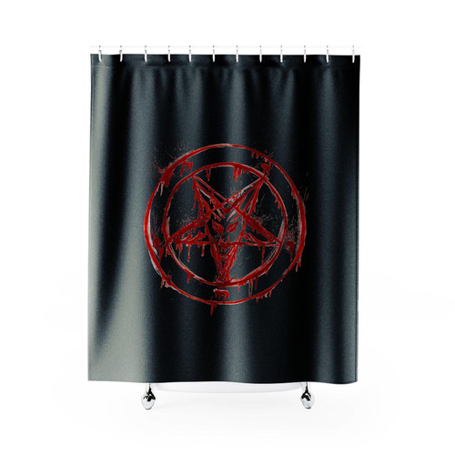 Pentagram Blood Baphomet Horror Goth Gothic Shower Curtains
