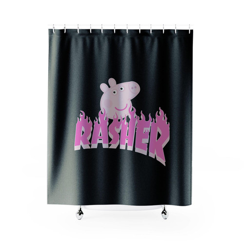 Peppa Pig Rasher Thrasher Parody Shower Curtains