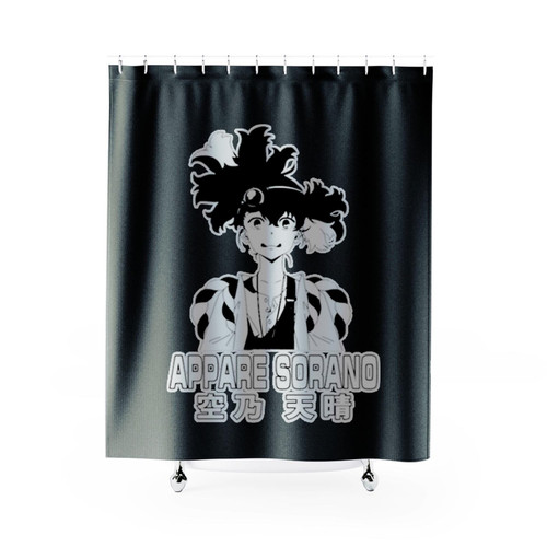 Appare Sorano Graphic White Appare Ranman Shower Curtains