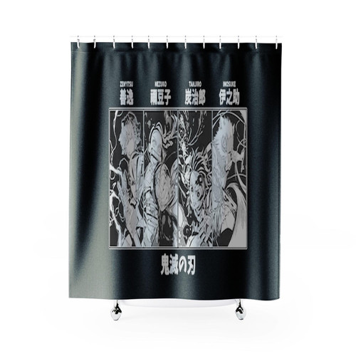 Kimetsu No Yaiba Demon Slayer Tanjiro Nezuko Zenitzu Inosuke Shower Curtains