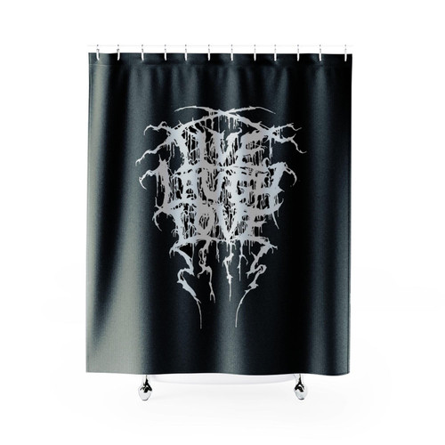 Live Laugh Love Black Metal Band Shower Curtains