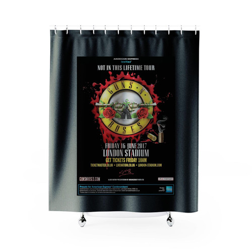 0797 Vintage Music Art Guns 'N Roses Not In This Lifetime T The Vintage Music Shower Curtains