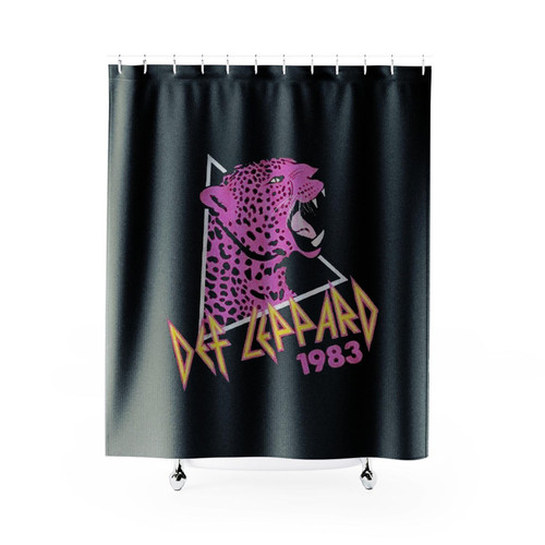Pink Leopard 1983 Def Leppard Shower Curtains