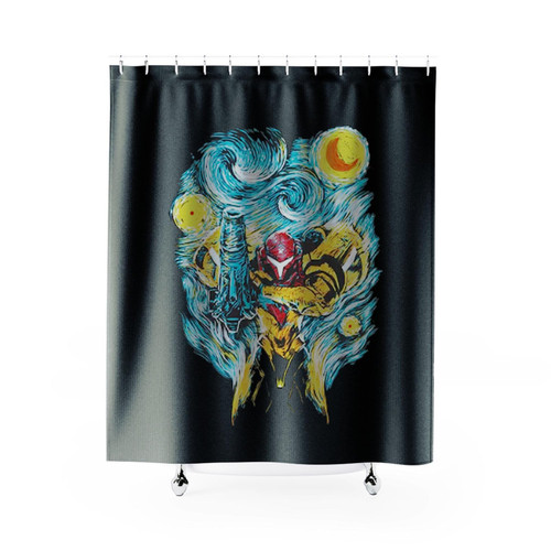 Metroid Starry Night Shower Curtains
