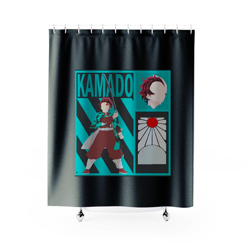 Minimalistic Tanjiro Kamado Demon Slayer Shower Curtains