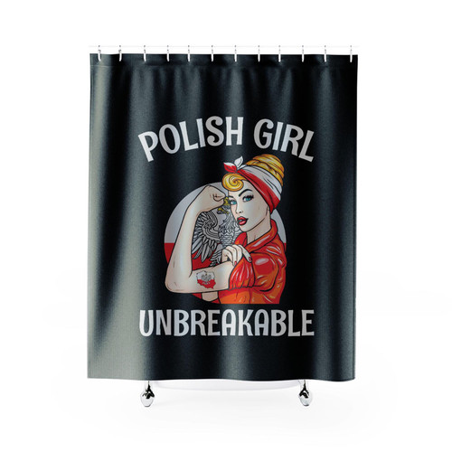 Polish Girl Unbreakable Heritage Poland Flag Shower Curtains