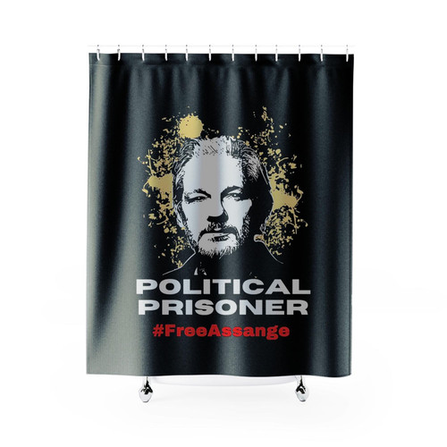 Political Prisoner Free Assange Shower Curtains