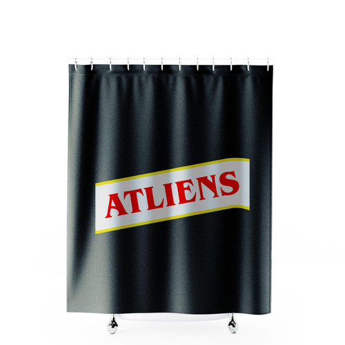 Atliens Stripe On Red Shower Curtains