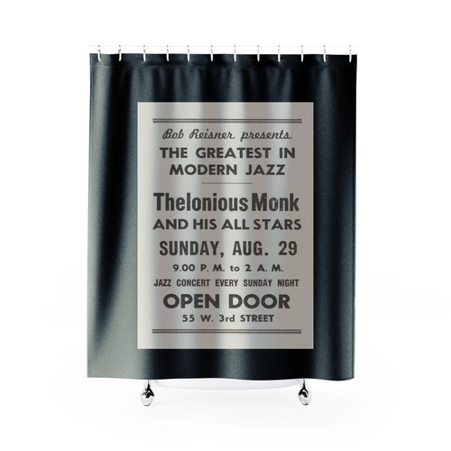 Thelonious Monk 1954 New York Handbill Recordmecca Shower Curtains