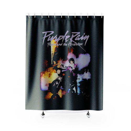 Prince The Revolution Purple Rain Black Shower Curtains