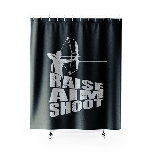 Raise Aim Shoot Bowman Shower Curtains