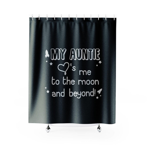Reality Glitch My Auntie Loves Me To The Moon And Beyond Shower Curtains