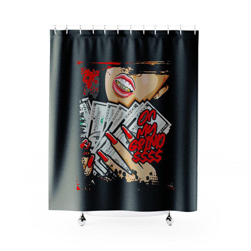 Red Thunder 4S To Match Sneaker Match Tees Black On My Grind Shower Curtains