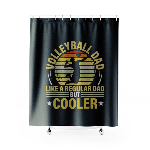 Retro Vintage Dad Volleyball Player Fan Shower Curtains