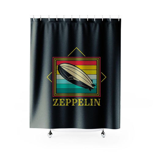 Retro Zeppelin Dirigible Blimp Airship Vintage Retro Shower Curtains