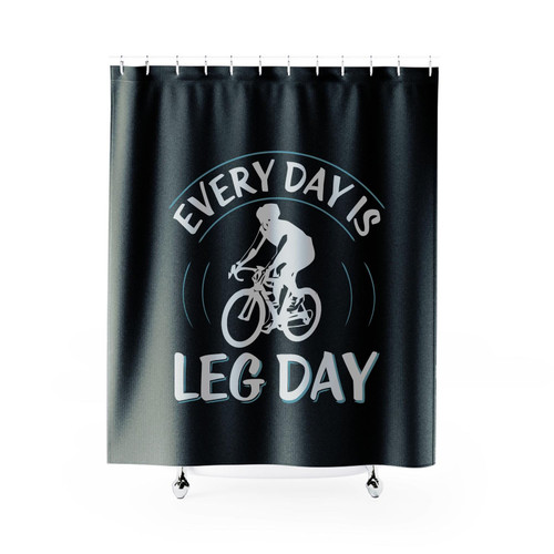 Road Bike Every Day Is Leg Day Sleeveless Shower Curtains