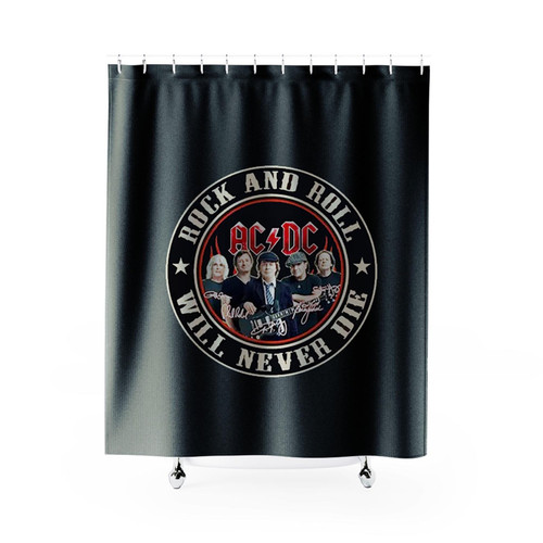 Rock And Roll Never Die Rock Band Music Shower Curtains