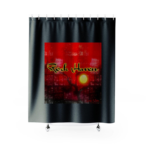 Rock Haven Love Pain Album Cover Shower Curtains