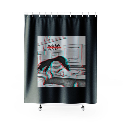 Sad Girl Aesthetic Anime Japanese Shower Curtains