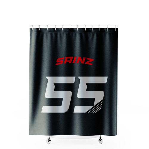 Sainz 55 Formula One Racing Shower Curtains