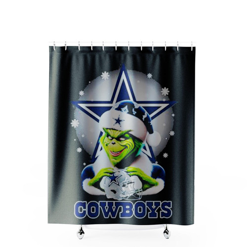 Santa Grinch Love Dallas Cowboys Merry Christmas Shower Curtains