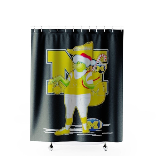 Santa Grinch Michigan Wolverines Gift Christmas Shower Curtains