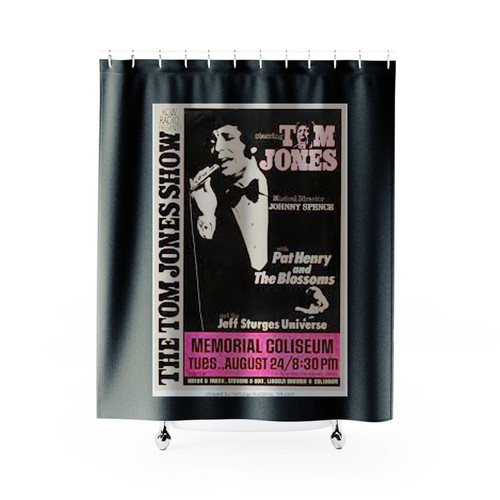 Tom Jones 1971 Portland Oregon Thick Cardboard Concert Shower Curtains