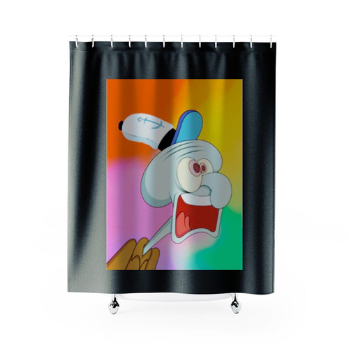 Screaming Squidward Shower Curtains