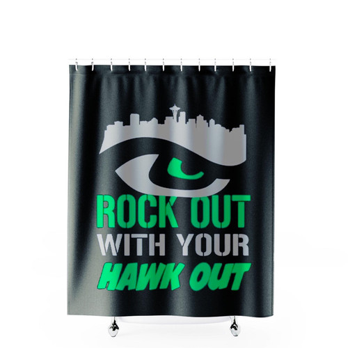 Seattle Football Rock Out Quotes Vintage Shower Curtains