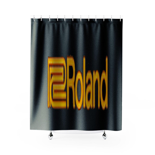 Roland Logo Music Systems Audio Audiophile Retro Synthesiser Analogue Shower Curtains Roland Logo Music Systems Audio Audiophile Retro Synthesiser Analogue Shower Curtains