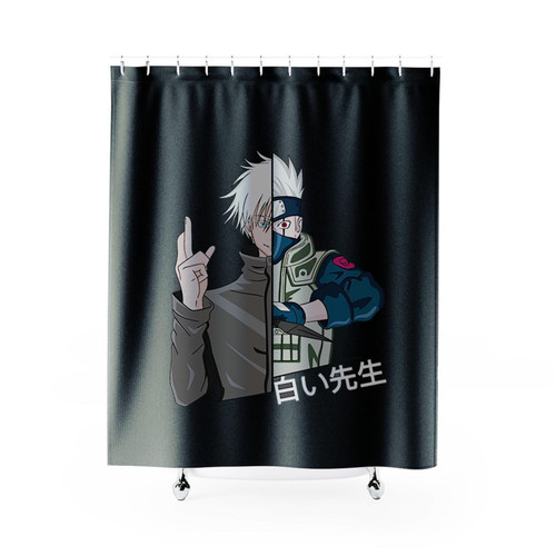 Sensei Kakashi Gojo Satoru Jujutsu Kaisen Naruto Shower Curtains