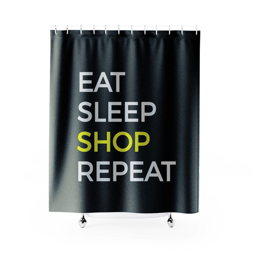 Shop Eat Sleep And Repeat Shower Curtains