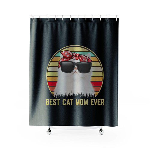 Siberian Cat Best Cat Mom Ever Vintage Best Mom Mother's Day Shower Curtains