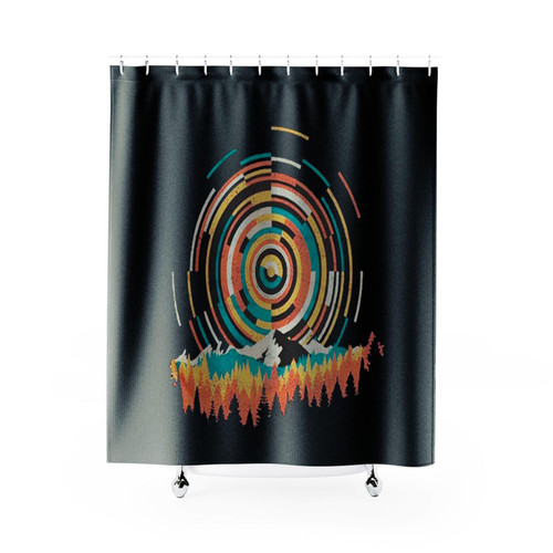 Sunrise Geometric Art Shower Curtains