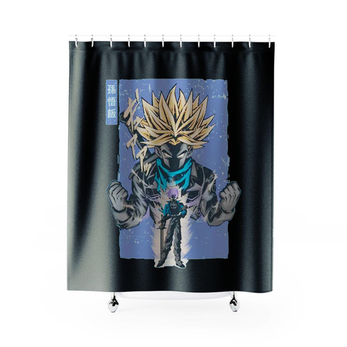 Super Saiyan Trunks Retro Dragon Ball Shower Curtains