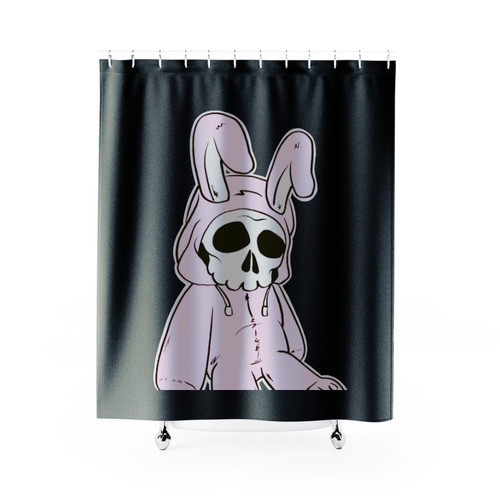 Skeleton Skull Pink Dead Hare Costume Rabbit Bunny Shower Curtains