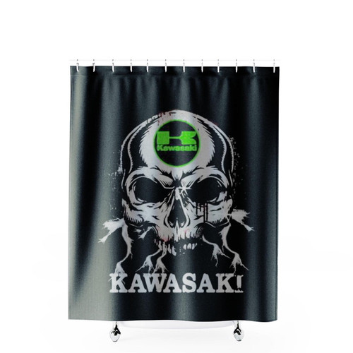 Skull Kawasaki Logo Shower Curtains