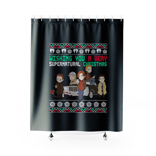 Wishing You A Very Supernatural Christmas Shower Curtains