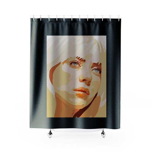 Billie Eilish Digital Illustration Shower Curtains