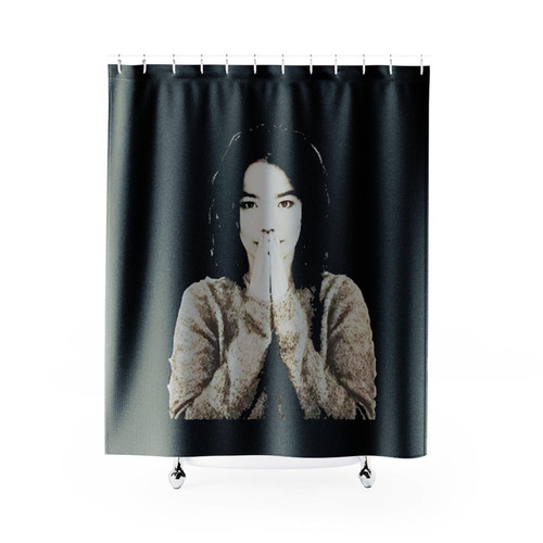 Bjork Black Shower Curtains