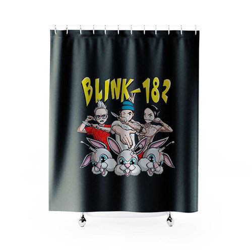 Blink 182 Throwing Knives Bunny Shower Curtains