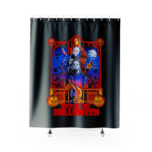 Carrie Jason Voorhees Ghostface Freddy Krueger Michael Myers And Sam X Enter The Dragon Halloween Shower Curtains